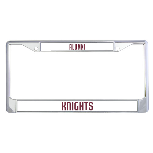  Alumni Metal License Plate Frame in Chrome - Fairleigh Knights Wordmark
