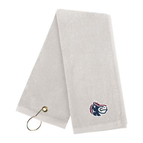  White Golf Towel - Fairleigh Knightro Head