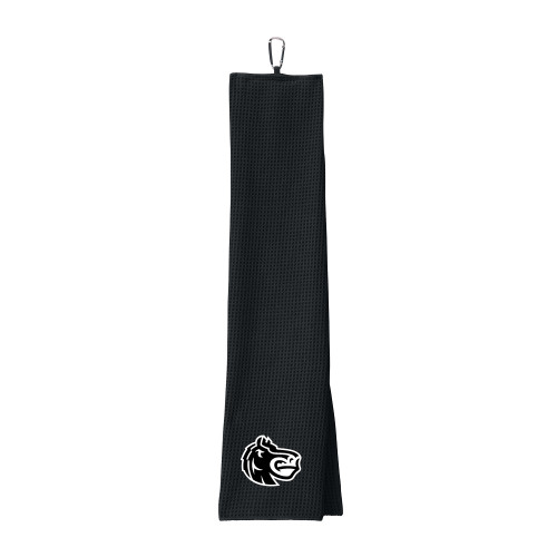  Black Waffle Microfiber Golf Towel - Fairleigh Knightro Head