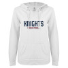 Thumbnail image for  ENZA Womens White V Notch Raw Edge Fleece Hoodie