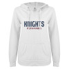 Thumbnail image for  ENZA Womens White V Notch Raw Edge Fleece Hoodie