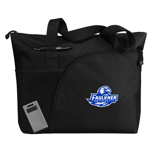  Excel Black Sport Utility Tote - Faulkner University Primary Logo