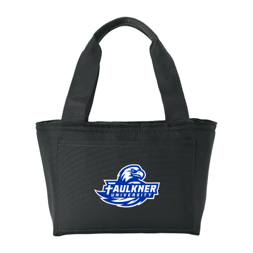  Insulated Black Lunch Tote - Faulkner University Primary Logo