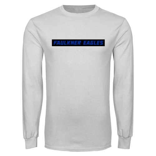  White Long Sleeve T Shirt - Faulkner Eagles Flat