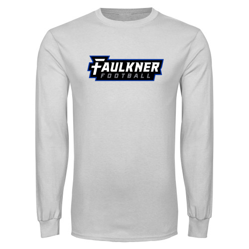  White Long Sleeve T Shirt - Faulkner University Football