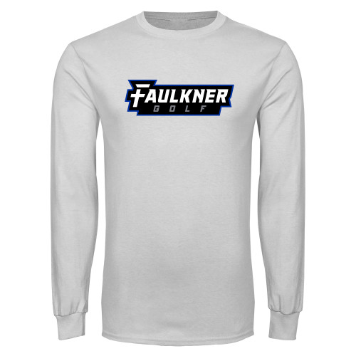  White Long Sleeve T Shirt - Faulkner University Golf