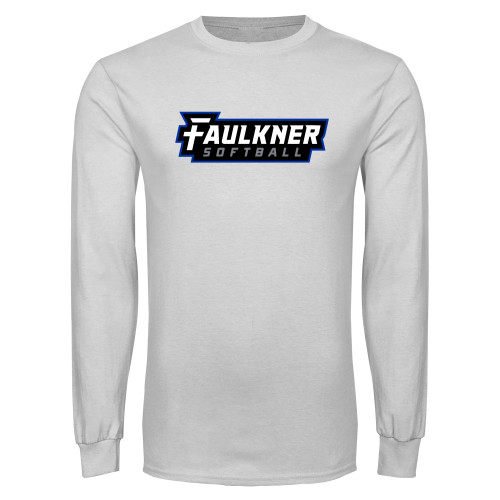  White Long Sleeve T Shirt - Faulkner University Softball