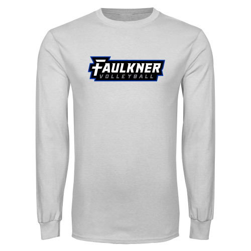  White Long Sleeve T Shirt - Faulkner University Volleyball