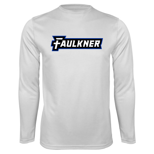  White Performance Long Sleeve Shirt - Faulkner
