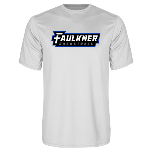  White Performance Tee - Faulkner University Basketball