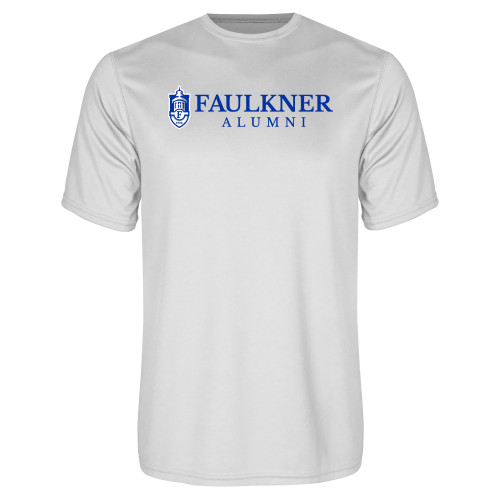  White Performance Tee - Faulkner Alumni