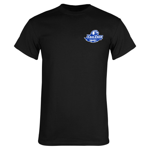  Black T Shirt - Faulkner University Primary Logo