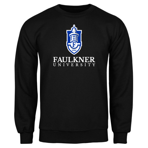  Black Fleece Crew - Faulkner University  with Crest Stacked