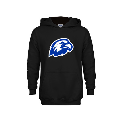  Youth Black Fleece Hoodie - Faulkner University Mascot Head
