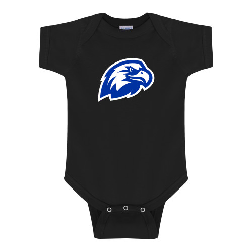  Black Infant Onesie - Faulkner University Mascot Head