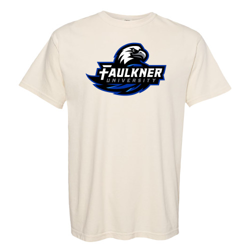  Comfort Colors Ivory T Shirt - Faulkner University Primary Logo