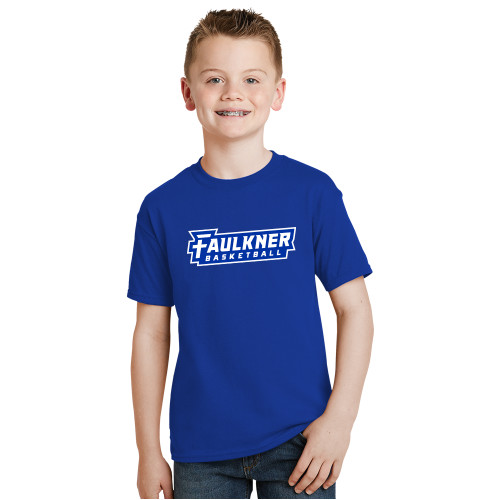  Youth Royal T Shirt - Faulkner University Basketball