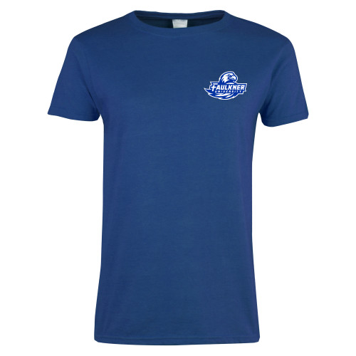  Womens Royal Short Sleeve Tee - Faulkner University Primary Logo