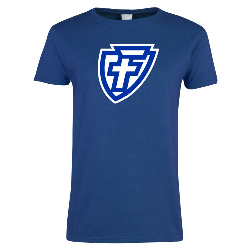  Womens Royal Short Sleeve Tee - Faulkner University F Shield