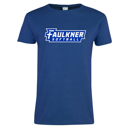  Womens Royal Short Sleeve Tee - Faulkner University Softball