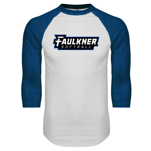 Main Image for  White/Royal Raglan Baseball T Shirt
