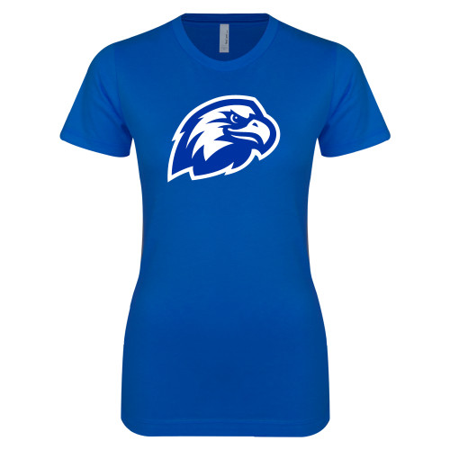  Next Level Womens Royal Boyfriend Tee - Faulkner University Mascot Head
