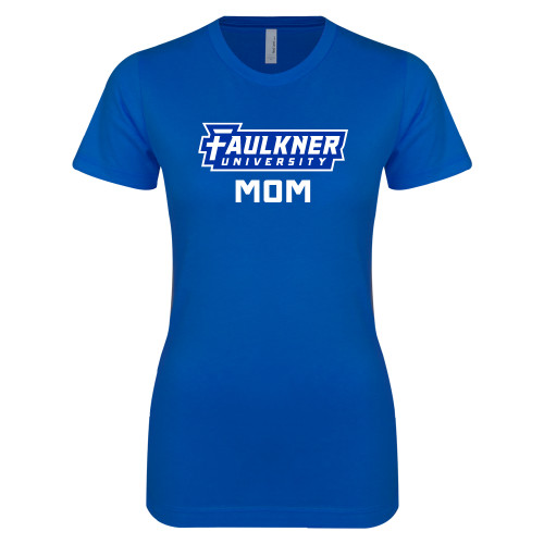  Next Level Womens Royal Boyfriend Tee - Faulkner University Mom