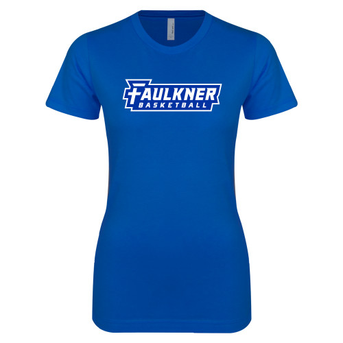  Next Level Womens Royal Boyfriend Tee - Faulkner University Basketball