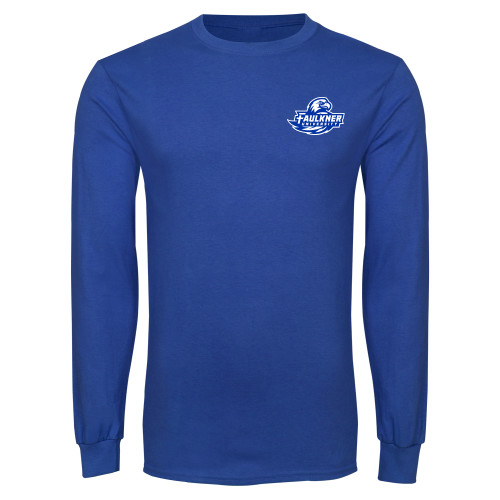  Royal Long Sleeve T Shirt - Faulkner University Primary Logo