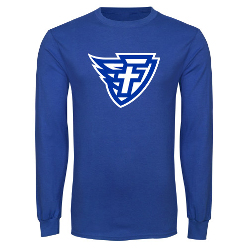 Royal Long Sleeve T Shirt - Faulkner University F Wing Shield