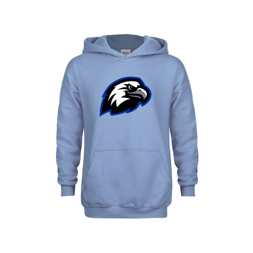  Youth Light Blue Fleece Hoodie - Faulkner University Mascot Head