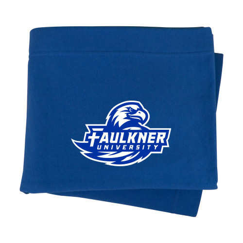  Royal Sweatshirt Blanket - Faulkner University Primary Logo