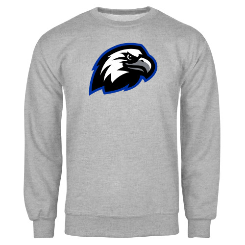  Grey Fleece Crew - Faulkner University Mascot Head