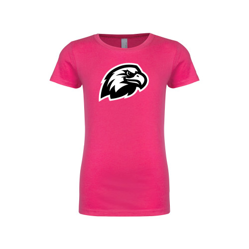  Next Level Girls Fuchsia Fashion Fit T Shirt - Faulkner University Mascot Head