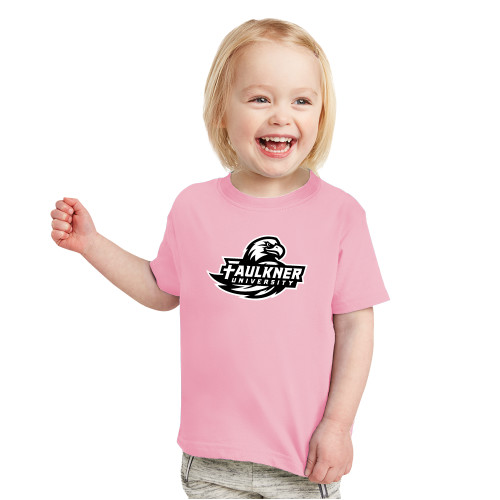  Toddler Pink T Shirt - Faulkner University Primary Logo