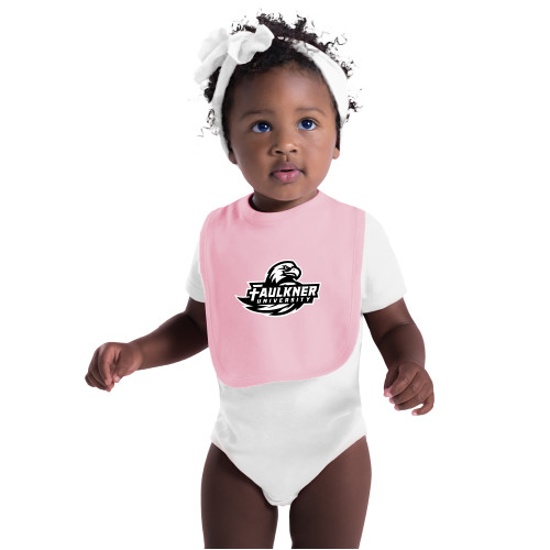  Light Pink Baby Bib - Faulkner University Primary Logo