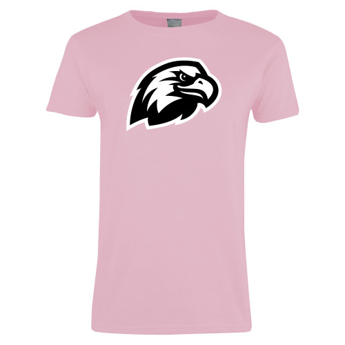 Womens Pink Short Sleeve Tee - Faulkner University Mascot Head