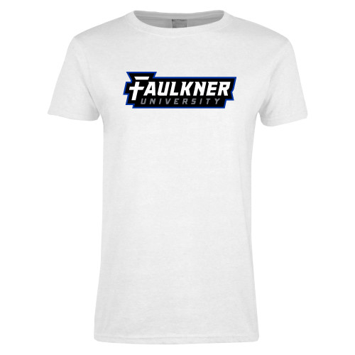  Womens White Short Sleeve Tee - Faulkner University