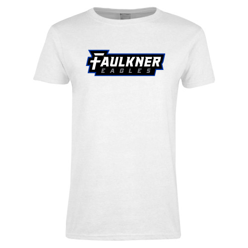  Womens White Short Sleeve Tee - Faulkner Eagles