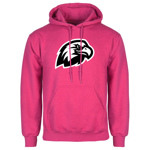  Womens Fuchsia Fleece Hoodie - Faulkner University Mascot Head