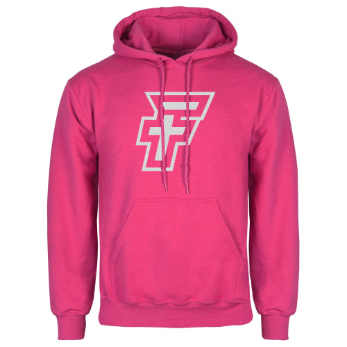 Womens Fuchsia Fleece Hoodie - C White Soft Glitter