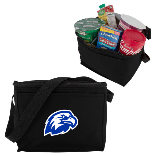  Six Pack Black Cooler - Faulkner University Mascot Head
