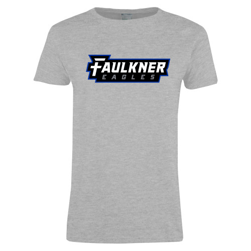  Womens Grey Short Sleeve Tee - Faulkner Eagles
