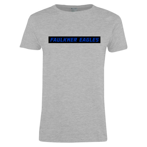  Womens Grey Short Sleeve Tee - Faulkner Eagles Flat