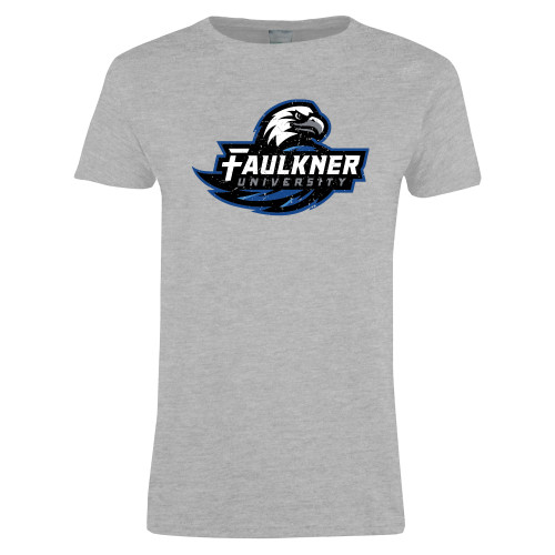  Womens Grey Short Sleeve Tee - Distressed