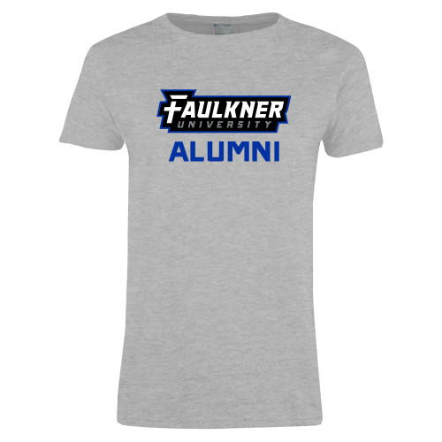  Womens Grey Short Sleeve Tee - Faulkner University Alumni