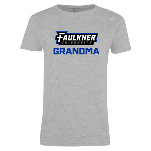  Womens Grey Short Sleeve Tee - Faulkner University Grandma