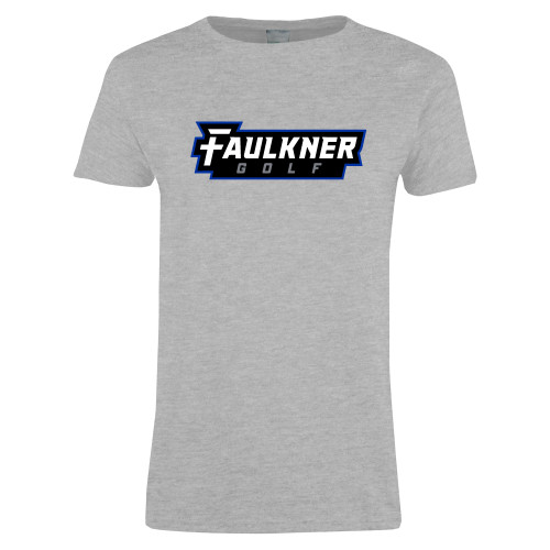  Womens Grey Short Sleeve Tee - Faulkner University Golf