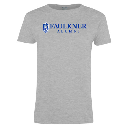  Womens Grey Short Sleeve Tee - Faulkner Alumni
