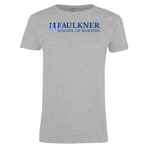  Womens Grey Short Sleeve Tee - Faulkner University School of Nursing